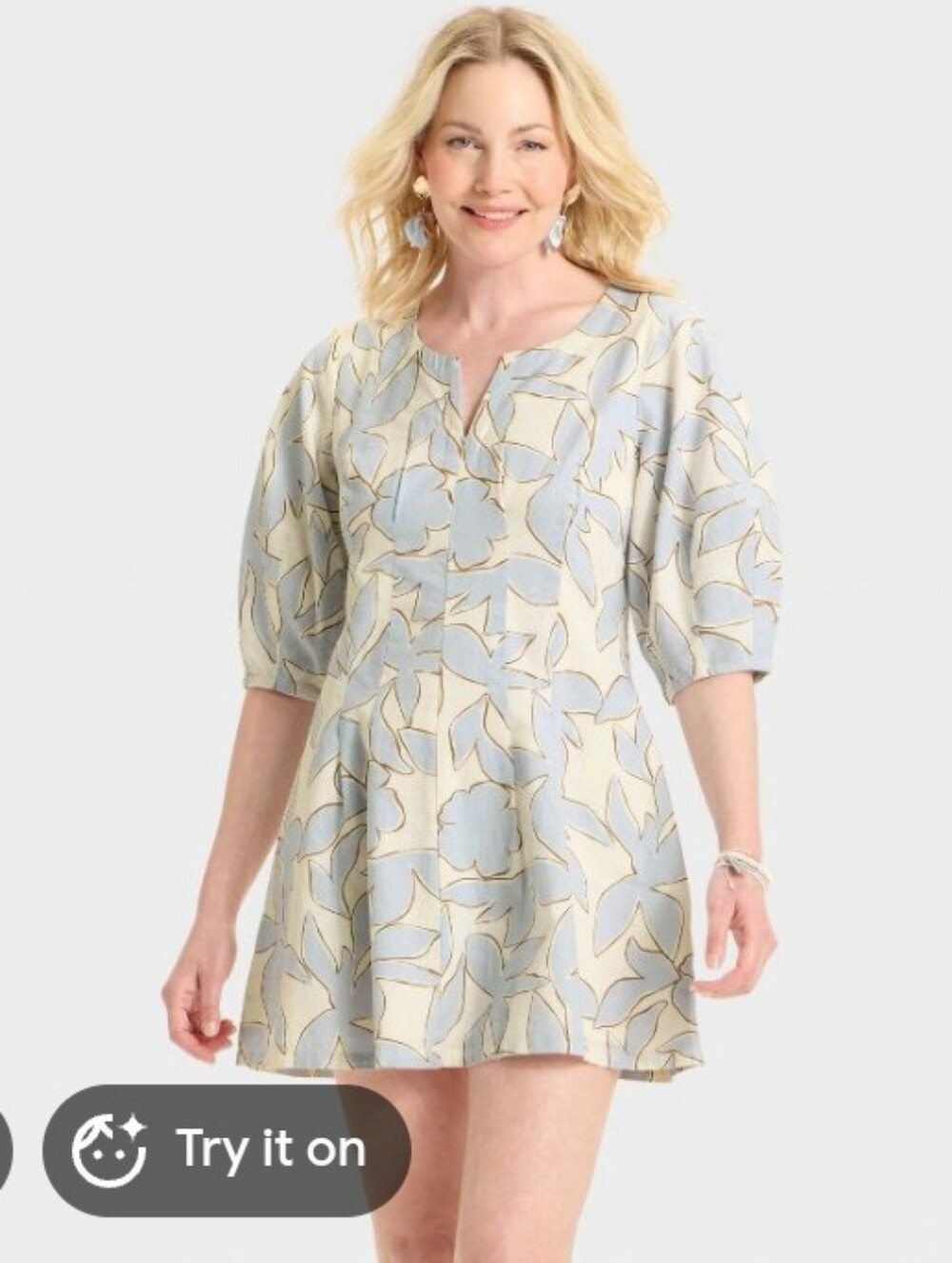A New Day Light Blue Floral Dress 10